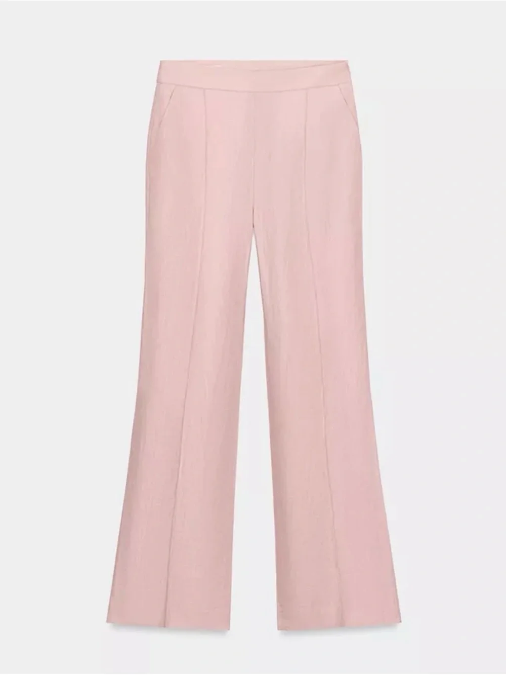 Zara 100% Linen Straight Leg Pants